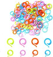 🧶 aiex 120pcs knitting stitch markers: 60 large + 60 small plastic crochet rings in random colors logo