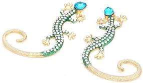 img 1 attached to 🦎 Stylish Retro Stud Earrings: Crystal Gecko Lizard Animal Jewelry for Women and Girls - Perfect Gift