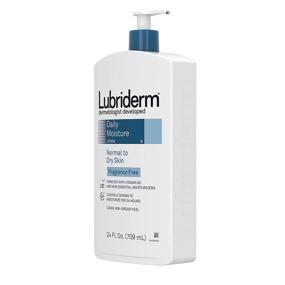 img 2 attached to Lubriderm Daily Moisture Hydrating Unscented Body Lotion - Vitamin B5 - Normal to Dry Skin- Non-Greasy - Fragrance-Free - 24 fl. oz