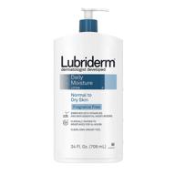 lubriderm daily moisture hydrating unscented body lotion - vitamin b5 - normal to dry skin- non-greasy - fragrance-free - 24 fl. oz logo