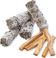 🌿 complete smudge kit refill - white sage & palo santo for cleansing, healing, meditation & incense logo