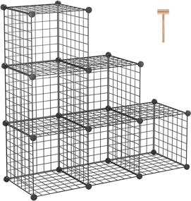 img 4 attached to 📦 C&AHOME Wire Cube Storage Organizer: Versatile 6-Cube Metal Grids for Home and Office Organization