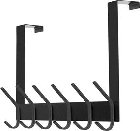 img 4 attached to DOKU Over The Door Hook 12 Hooks, Stainless Steel Heavy Duty Coat Robe Hat Clothe Towels Hanger, Bathroom Towel Rack Organizer, Matte Black