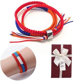 img 4 attached to 🌈 Yesui Kumihimo Bracelet: Small, Colorful Handcrafted Ribbon of Hair – A Lucky Charm for Japanese Comics Cosplay