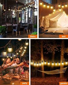 img 2 attached to 🌟 Premium 41ft Roollmantaker LED Outdoor String Lights for Stunning Warm White Ambience – Waterproof and Shatterproof Vintage Patio Lighting for Weddings!