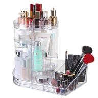 💄 ogrmar adjustable 360 degree rotating makeup organizer tray with large capacity - transparent logo