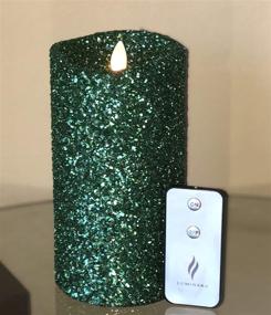 img 3 attached to 🕯️ Luminara Vintage Green Glitter 7" Flameless Pillar Candles: Sparkling Décor with Remote Control