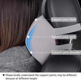 img 2 attached to 🚗 Улучшите комфорт вождения с подушкой для шейки Aukee Car Memory Foam Headrest - мягкая кожаная опора для шеи для дома, офиса и путешествий (серый, 1 шт.)