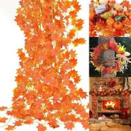 🍁 80 ft silk maple leaf garland: 10 pack fall decor for thanksgiving, halloween, wedding and garden parties logo