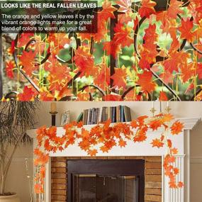 img 3 attached to 🍁 80 FT Silk Maple Leaf Garland: 10 Pack Fall Decor for Thanksgiving, Halloween, Wedding and Garden Parties