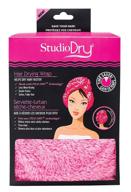 💖 pink ultra absorbent turban hair towel wrap by studio dry - enhanced seo logo