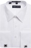 viero richi boys french cuff dress shirt: regular & husky sizes with included cufflinks logo