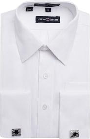 img 1 attached to Viero Richi Boys French Cuff Dress Shirt: Regular & Husky Sizes with Included Cufflinks