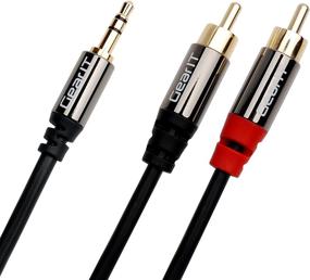 img 3 attached to 🔌 50ft Premium Gold Plated 3.5mm to RCA Audio Stereo Cable by GearIT Pro Series - Headphones, Home System, Car Stereo, iPods, iPhones, MP3 Players & More - Black