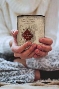 img 1 attached to 🗺️ Harry Potter Marauders Map - I Solemnly Swear - 16 oz Large Ceramic Morphing Mugs – Heat Sensitive Clue Mug - Full Image Revealed with HOT Liquid