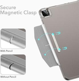 img 1 attached to 📱 ESR Ascend Trifold Case для iPad Pro 12.9 (5-го поколения) - серый с защитой экрана и беспроводной зарядкой для Apple Pencil