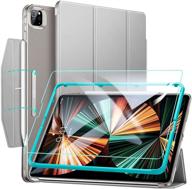 📱 esr ascend trifold case для ipad pro 12.9 (5-го поколения) - серый с защитой экрана и беспроводной зарядкой для apple pencil логотип