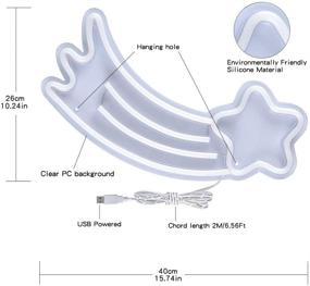 img 2 attached to 🌟 Метеор Неоновые огни: неоновые настенные знаки для домашнего декора, спальни, лаунжа, офиса, свадьбы, Рождества, Дня Святого Валентина - неоновый художественный знак, питаемый через USB.