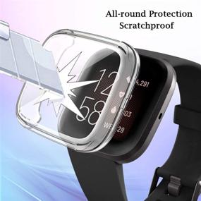 img 1 attached to 📱 Suoman 3-Pack Clear TPU Bumper Case for Fitbit Versa 2 - All-Around Protection, Screen Protector Included