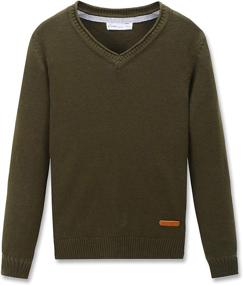 img 4 attached to 👕 CUNYI Little V Neck Pullover Sweater: Stylish Boys' Clothing in Sweaters Collection