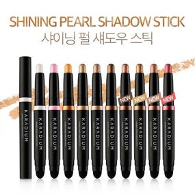 img 3 attached to Get Stunning Shimmer with KARADIUM Shining Pearl Smudging Eye Shadow Stick in #1 Snow White - 1.4g