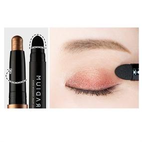 img 1 attached to Get Stunning Shimmer with KARADIUM Shining Pearl Smudging Eye Shadow Stick in #1 Snow White - 1.4g