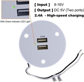 img 3 attached to 🔌 High-Speed Charging Dual USB Outlet for RV Trailer Camper Boat Marine Motorhome - Facon RV USB Charger Socket Power, 5V / 2.4A with Recessed Mount & Green Indicator Light (White)