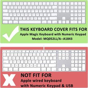 img 3 attached to ProElife Ultra Thin Transparent Clear Keyboard Cover Skin for Apple Magic Keyboard with Numeric Keypad A1843 - Full Size TPU Protector