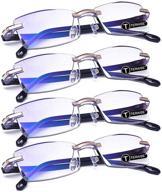 teraise 4pcs anti-blue light reading glasses: diamond cutting design for women, computer eyewear to combat fatigue logo