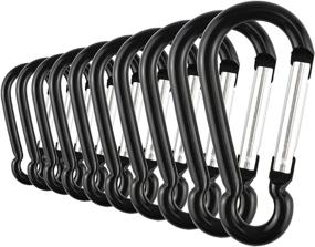 img 1 attached to 🔑 SWATOM Aluminum Carabiner Clip 1.6/1.9/2.3/2.7/3.1 Inches Spring Snap Hook Keyring Carabiners Black | Camping, Traveling, Hiking Keychains | Outdoor Accessories Black (10 Pack/20 Pack)