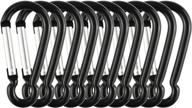 🔑 swatom aluminum carabiner clip 1.6/1.9/2.3/2.7/3.1 inches spring snap hook keyring carabiners black | camping, traveling, hiking keychains | outdoor accessories black (10 pack/20 pack) логотип