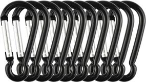 img 4 attached to 🔑 SWATOM Aluminum Carabiner Clip 1.6/1.9/2.3/2.7/3.1 Inches Spring Snap Hook Keyring Carabiners Black | Camping, Traveling, Hiking Keychains | Outdoor Accessories Black (10 Pack/20 Pack)