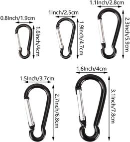 img 2 attached to 🔑 SWATOM Aluminum Carabiner Clip 1.6/1.9/2.3/2.7/3.1 Inches Spring Snap Hook Keyring Carabiners Black | Camping, Traveling, Hiking Keychains | Outdoor Accessories Black (10 Pack/20 Pack)