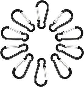 img 3 attached to 🔑 SWATOM Aluminum Carabiner Clip 1.6/1.9/2.3/2.7/3.1 Inches Spring Snap Hook Keyring Carabiners Black | Camping, Traveling, Hiking Keychains | Outdoor Accessories Black (10 Pack/20 Pack)