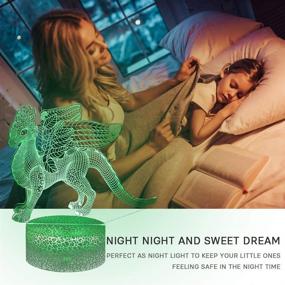 img 2 attached to 🐉 MELAO Dragon Night Light for Kids: Dimmable 3D LED Lamp | 16 Colors + 7 Colors Changing | Touch & Remote Control | Best Dragon Toys Birthday for Boys Girls