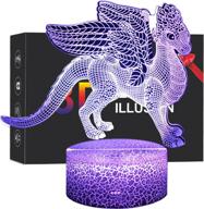 🐉 melao dragon night light for kids: dimmable 3d led lamp | 16 colors + 7 colors changing | touch & remote control | best dragon toys birthday for boys girls логотип