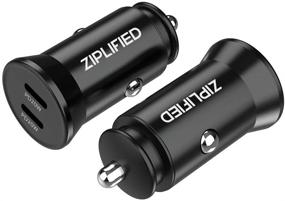 img 4 attached to ✅🔌 Ziplified 40W Metal 2-Port USB C PD 3.0 Car Charger 2-Pack - Compatible with iPhone 12/12 Pro Max/12 Mini/11/11 Pro Max/X, Galaxy S21/S20/S10, Pixel 4/5 Mini - ZIP-C402PK