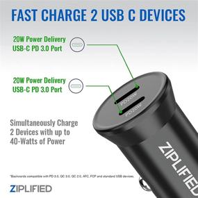 img 3 attached to ✅🔌 Ziplified 40W Metal 2-Port USB C PD 3.0 Car Charger 2-Pack - Compatible with iPhone 12/12 Pro Max/12 Mini/11/11 Pro Max/X, Galaxy S21/S20/S10, Pixel 4/5 Mini - ZIP-C402PK