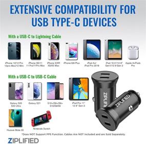 img 2 attached to ✅🔌 Ziplified 40W Metal 2-Port USB C PD 3.0 Car Charger 2-Pack - Compatible with iPhone 12/12 Pro Max/12 Mini/11/11 Pro Max/X, Galaxy S21/S20/S10, Pixel 4/5 Mini - ZIP-C402PK