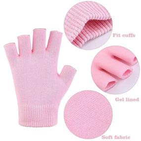 img 1 attached to 🧤 Elcoho Fingerless Moisturizing Gloves: 3 Pairs Gel Lined Cotton Gloves for Dry, Rough, and Cracked Hands (Pink)