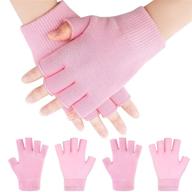 🧤 elcoho fingerless moisturizing gloves: 3 pairs gel lined cotton gloves for dry, rough, and cracked hands (pink) logo