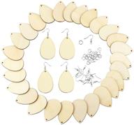 🔨 diy crafts supplies: twdrer 100pcs unfinished wood teardrop earring pendant set with hooks and rings - perfect for jewelry making projects logo