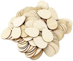 img 2 attached to 🔨 DIY Crafts Supplies: Twdrer 100PCS Unfinished Wood Teardrop Earring Pendant Set with Hooks and Rings - Perfect for Jewelry Making Projects