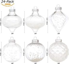img 3 attached to 🎄 Sea Team 80mm/3.15" Shatterproof Clear Plastic Christmas Ball Ornaments - Transparent Crystal Baubles with Stuffed Delicate Decorations for Xmas Tree (24 Counts, White)