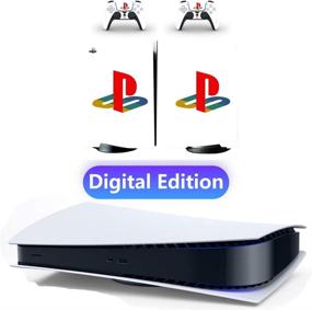 img 3 attached to 🎮 Sony PS5 Playstation 5 Console Wrap Sticker Skins with DualSense Controller Decals (Digital Edition, 13-inch) - Complete Vinyl Skin Decal Cover for Enhanced Protection