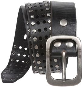 img 3 attached to 🐮 Retro Cowhide Leather Men's Accessories with Circle Studs