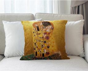 img 1 attached to 🖼️ Moslion Gustav Klimt's The Kiss Throw Pillow Cover: Stylish Home Decor for Couch/Sofa/Bedroom