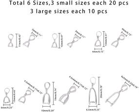 img 3 attached to 📿 PH PandaHall 90 pcs Silver Brass Pinch Bails for Bracelet & Necklace Making - 6 Sizes Pinch Clip Bail Clasp Charm Pendant Connectors