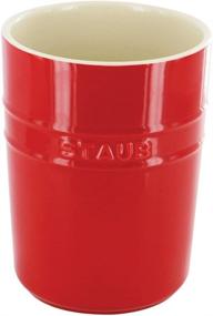 img 1 attached to 🍒 Staub Ceramic Utensil Holder in Cherry: Stylish and Functional Kitchen Organizer