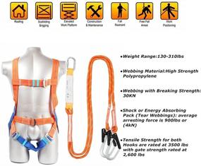 img 3 attached to 🔶 High-Quality OSHA Compliant F1774 Certified Absorbing Lanyard - Orange Harness for Ultimate Safety